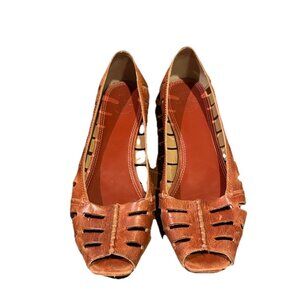 Frye Leather Huarache Woven Flats Sandals Summer Pink Size 9BWomen